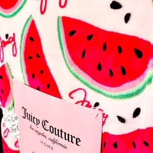 Bnwt and hanger juicy couture pink and white watering blanket VHTF